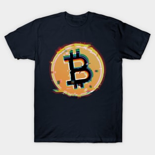 Bitcoin Crypto Coin Glitch T-Shirt